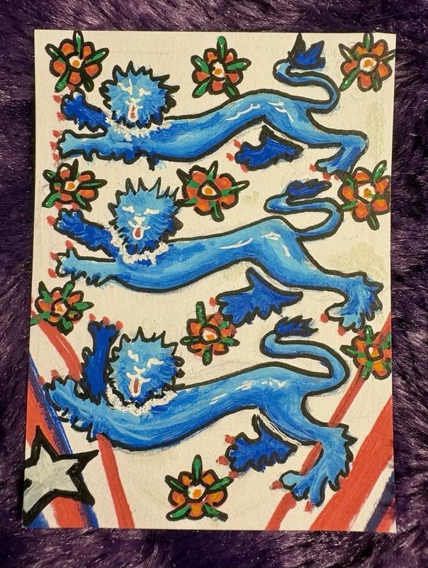 ACEO Art Card England World Cup Soccer Football Inspired