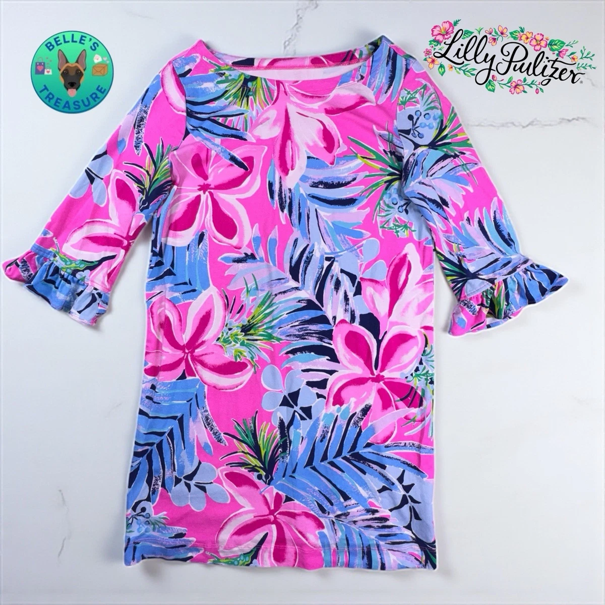 knee length dresses for ladies Lilly Pulitzer Girls Printed Mini Dress – White Chocolate Couture main image 0