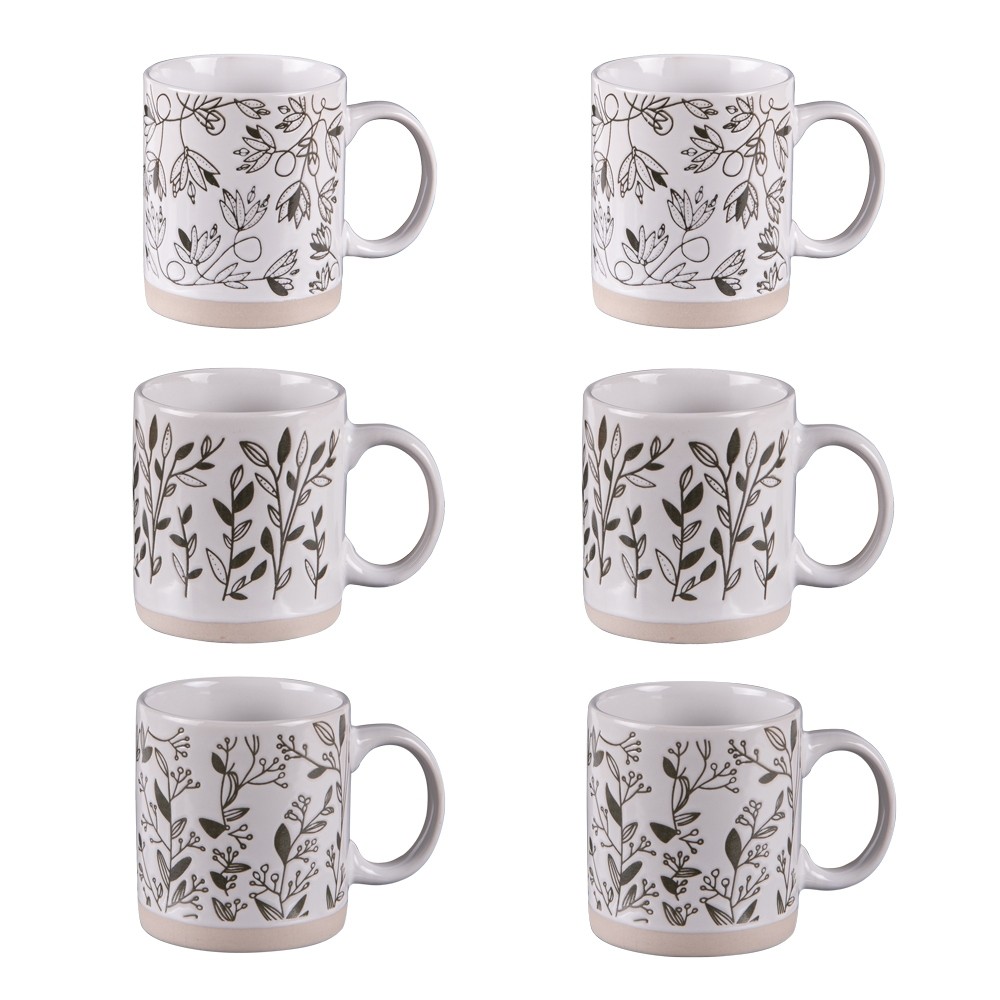 Coffret tasses Bucolique en porcelaine 18 cl, idée cadeau idéale pour pendaison de crémaillère