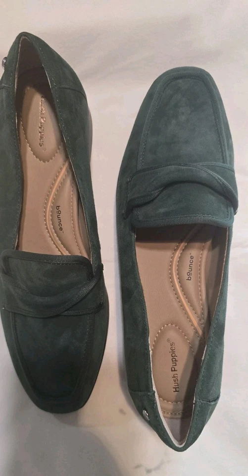 Mocasines Hush Puppies Slade de gamuza verde para mujer talla 8,5 Foto 2 de 4