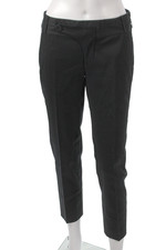 Club Monaco Womens Black Ankle Cropped Dress Pants Button 95 Cotton Size 2