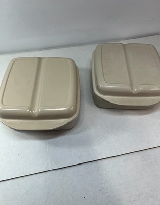 Vintage Anchor Hocking Microware PM481-T1 Dish Container + Divided Lid USA Made