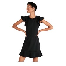 Express Women’s Black Ruffle Sleeve Mini Dress, Size XS