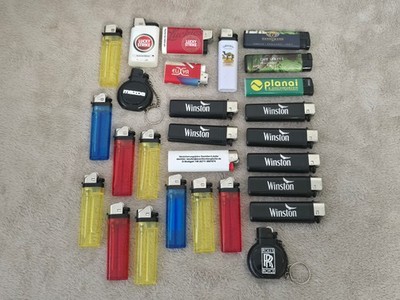   27x Feuerzeuge Sammlung   Winston, Lucky Strike, Camel   ALLE FUNKTIONIEREN