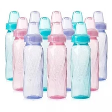 Evenflo Feeding Classic Tinted Plastic and Silicone Baby Bottles - 8oz/12ct