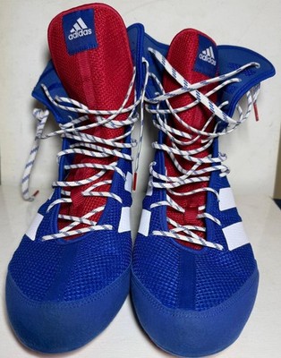 Adidas Box Hog 3 Red White Blue USA FZ5306 Boxing Shoes Mens Sz 10.5