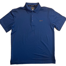 Greg Norman For Tasso Elba Play Dry Golf Shirt Blue Mens Medium