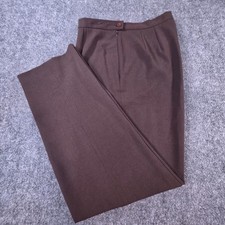 Rafaella Womens Brown Straight Leg Dress Pants Size 12 Side Zip Stretch Career