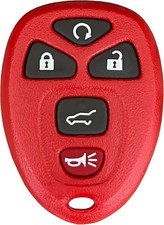 Replaement Key Fob Cover Shell for Chevy Suburban Tahoe Traverse, Color: Red