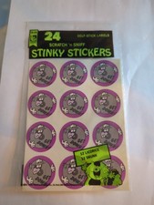 TREND Stinky stickers Scratch  n Sniff 1980 Sealed Pack of 24 Skunk  Licorice