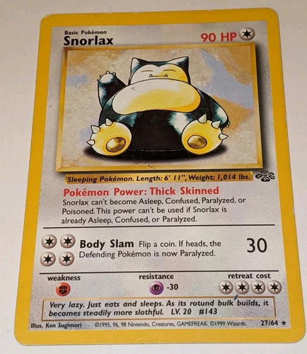 [LP] Snorlax 27/64 Jungle Unlimited Non Holo Rare WoTC Pokemon TCG