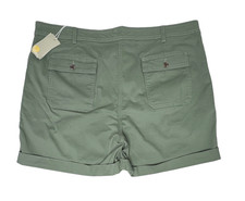 Boden Abingdon Cargo Shorts Womens 20/22 Green Cuffed Stretch Utility Chino NWT