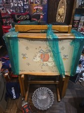 Vintage China International Marmalade Geese Wooden Folding TV Tray Table Set