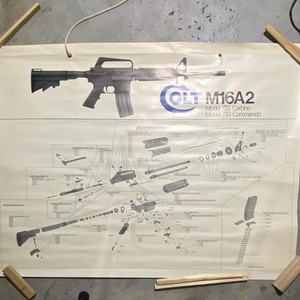Colt M16A2 Model 723/733 Exploded Parts Diagram Guide Poster 1987 English 48x36