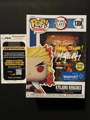 Signed Kyojuro Rengoku GLOW Funko Pop! Demon Slayer (JSA Certified)