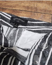 Banana Republic Avery Striped Linen Blend Ankle Pants Women's Size 2