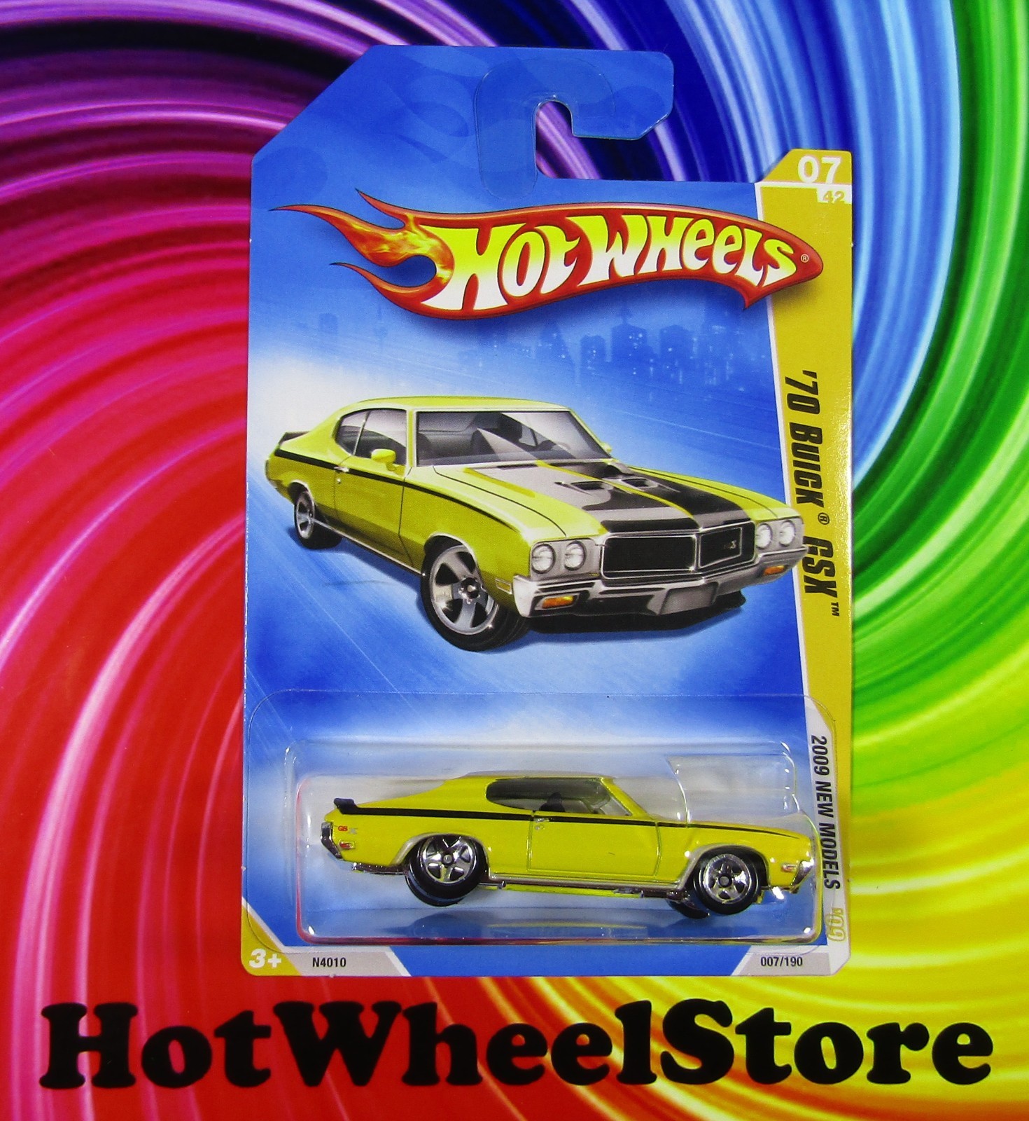 2009  Hot Wheels  NEW MODELS   Yellow   '70 BUICK GSX   Card #007  HW48-021126