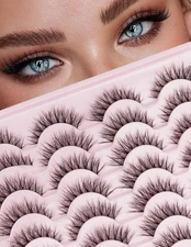 False Eyelashes Natural Lahes Wispy Clear Band Cat Eye Lashes