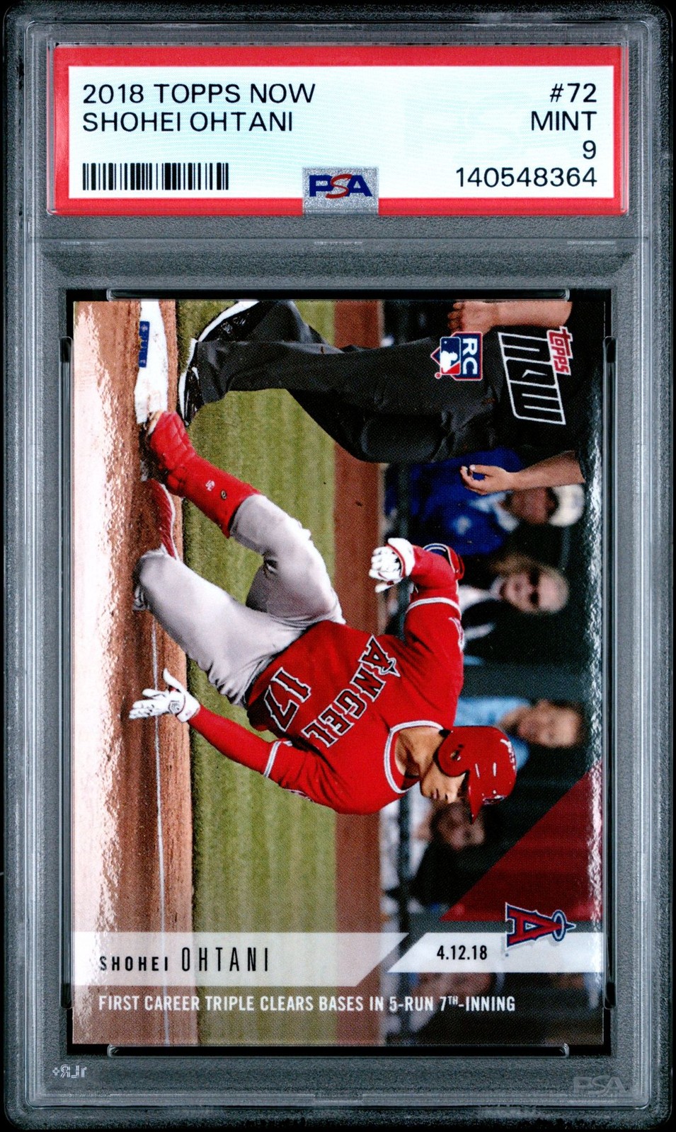 2018 TOPPS NOW 72 SHOHEI OHTANI MINT RC DODGERS PSA 9 8364