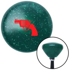 Red Gun Green Retro Metal Flake Shift Knob W M16x1.5 Insert Shifter Auto Brody