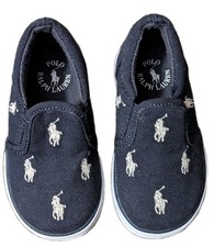 Toddler Shoe POLO RALPH LAUREN BAL HARBOUR REPEAT Sz 5 Pony Logo Navy Blue READ
