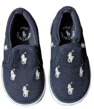 Toddler Shoe POLO RALPH LAUREN BAL HARBOUR REPEAT Sz 5 Pony Logo Navy Blue READ