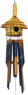 Exotisches Klangspiel-Windspiel aus Bambus - Vogelhäuschen 3 - 52*15*15*15 cm