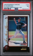 1998 BOWMAN CHROME GOLDEN ANV REFRACTOR #280 KEVIN BROWN 2/5 PSA 7