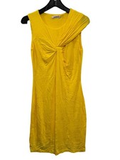 Calvin Klein Sleeveless Knot Detail Yellow Dress Size 6 Rayon Blend Made In Chin