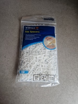 Vitrex Fliesenabstandshalter Boden, Wand, Fliesen Kreuze 2,5 mm. Pk 500
