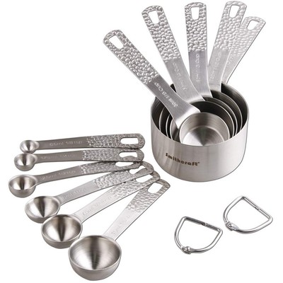Stainless Steel Measuring Cups and Spoons Set - 5 Cups and 6 Spoons