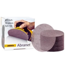 Mirka Abranet P150 5 Inch Dust Free Sanding Discs 50 Pack for Orbital Sanders