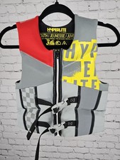 Hyperlite Wake Co Grey USCG Approved Front Zip Life Jacket Vest Youth 55-88lbs