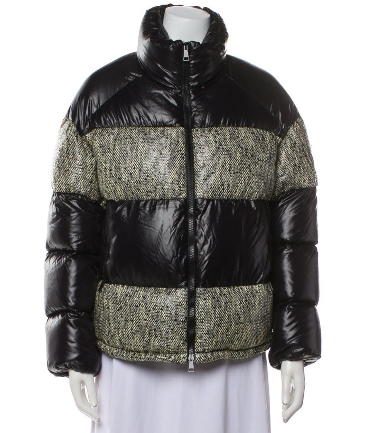 Moncler Colorblock Pattern Jacket Black Warm Puff… - image 1