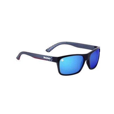 Snowbee Spectre Retro Voll Rahmen Sonnenbrille -schwarz/Grau - Blau Spiegel