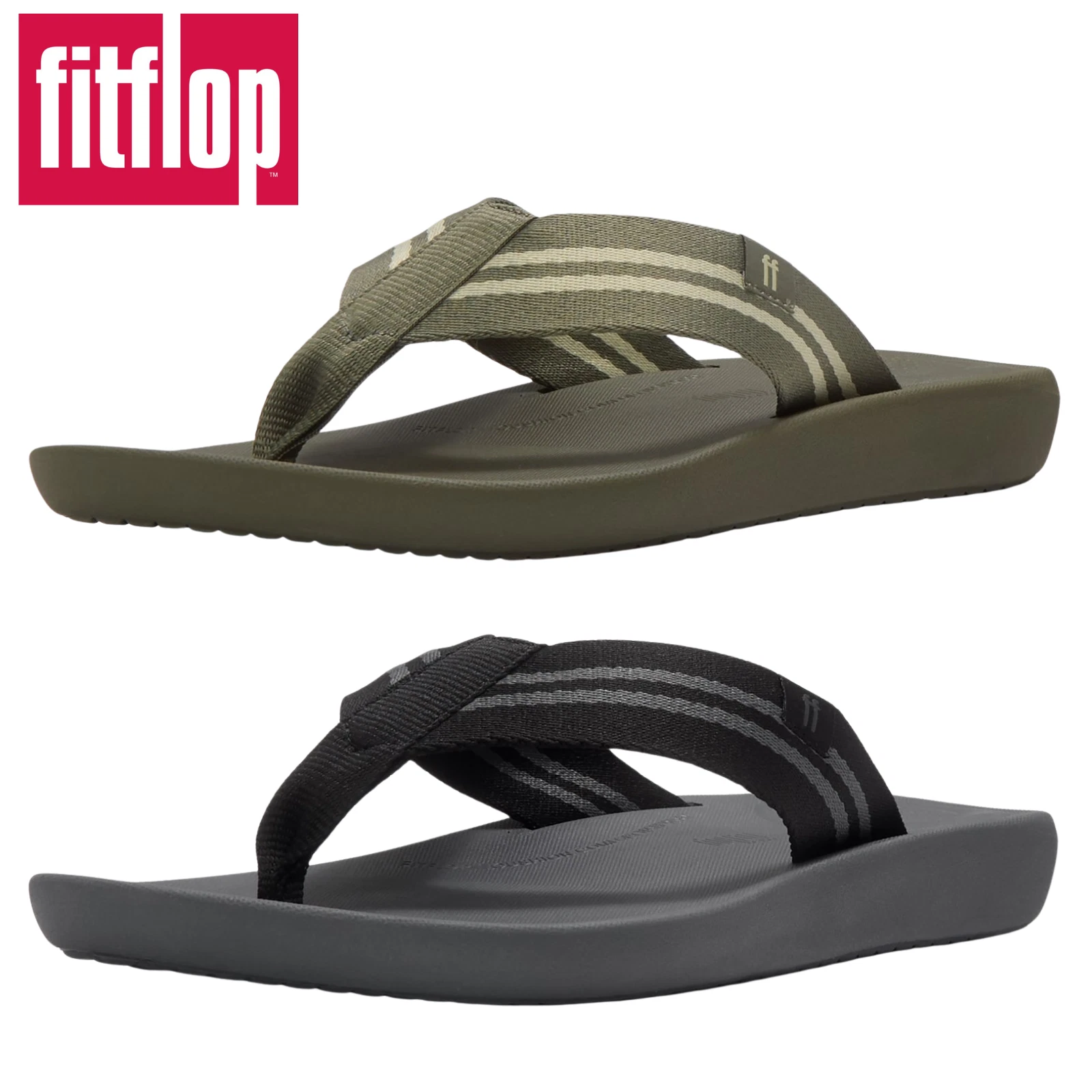 Mens Fitflop iQushion Flip-Flops Slip On Casual Beach Summer Holiday Sandals
