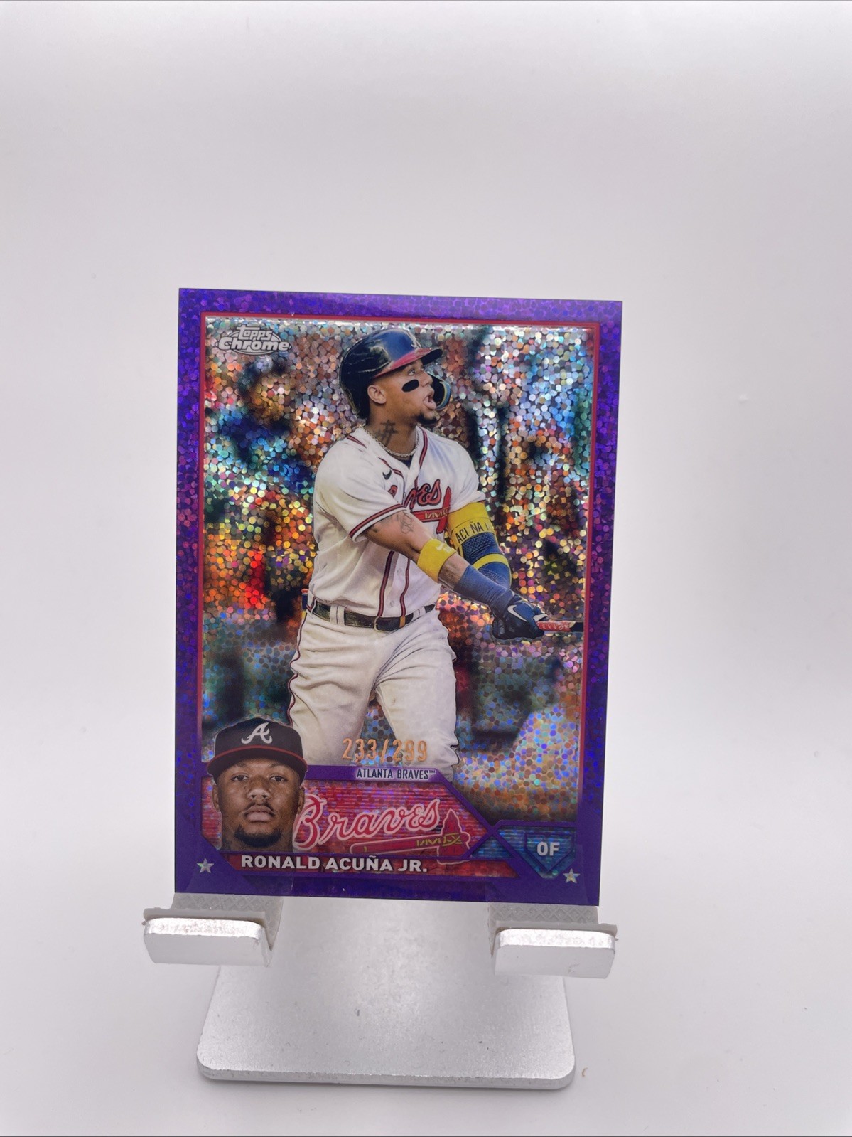 2023 Topps Chrome Purple Speckle Refractors #39 Ronald Acuna Jr. /299