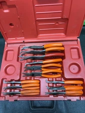 snap-on tools 12pc snap ring plier set SRPC112 orange soft grip USA
