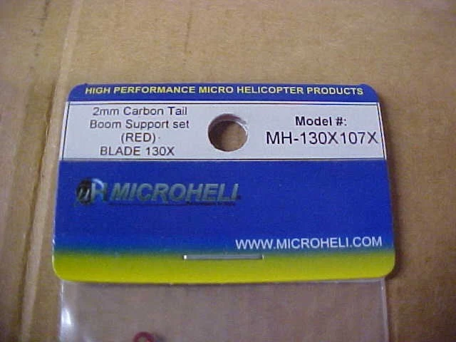 MICROHELI - MH-130X107X = 2MM CARBON TAIL BOOM SUPPORT SET (RED): BLADE 130X - Image 2 of 2