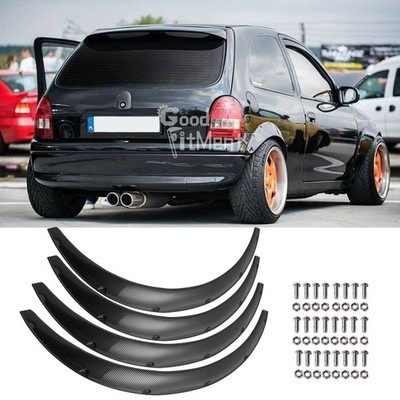 Für Opel Corsa B C D E F Carbon-Look Radlaufverbreiterung Radhäuser Kotflügel