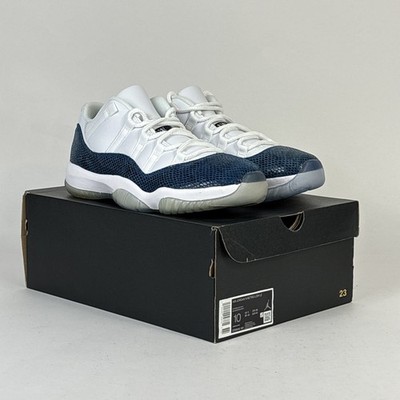 Nike Air Jordan 11 Retro Low LE Snakeskin  CD6846- 102 Size 10 White/Black/Navy