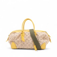 Louis Vuitton Monogram Denim Speedy rotondo M40709 beige x giallo