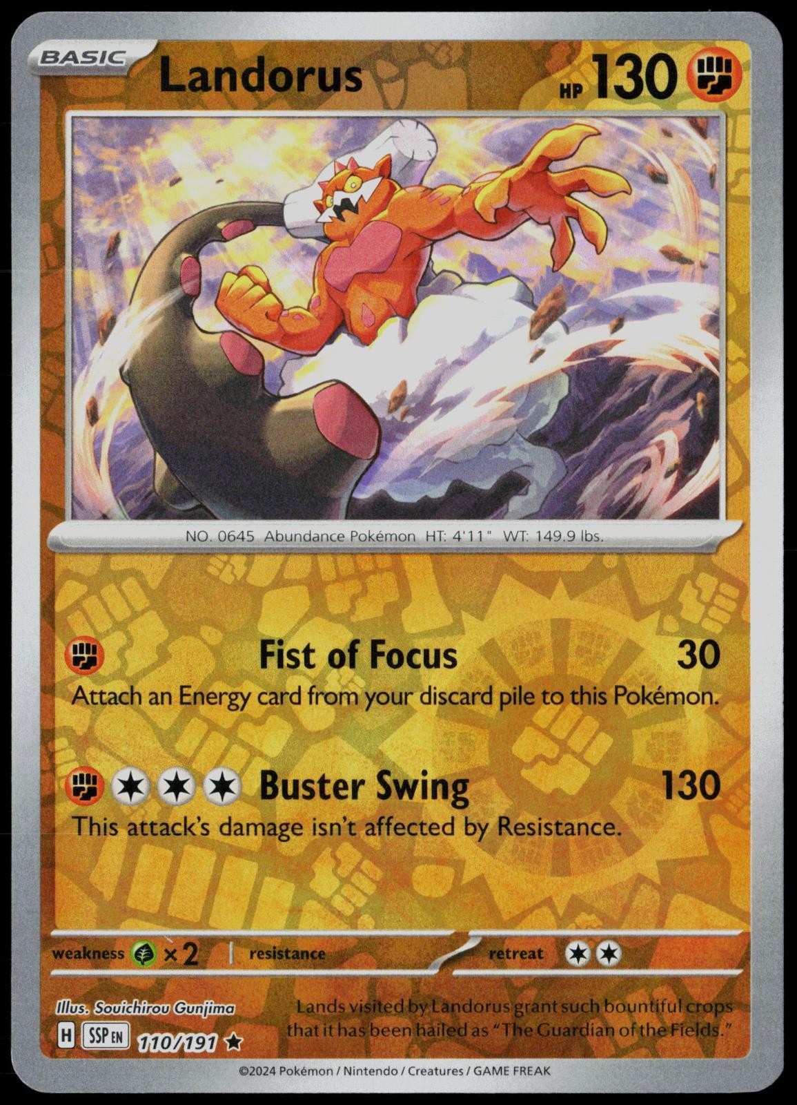 Landorus 110/191 Rare Surging Sparks Pokemon Card Holo Near Mint