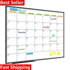Dry Erase Calendar Whiteboard 48 X 36 Inch - Magnetic White Board Calendar Mo...