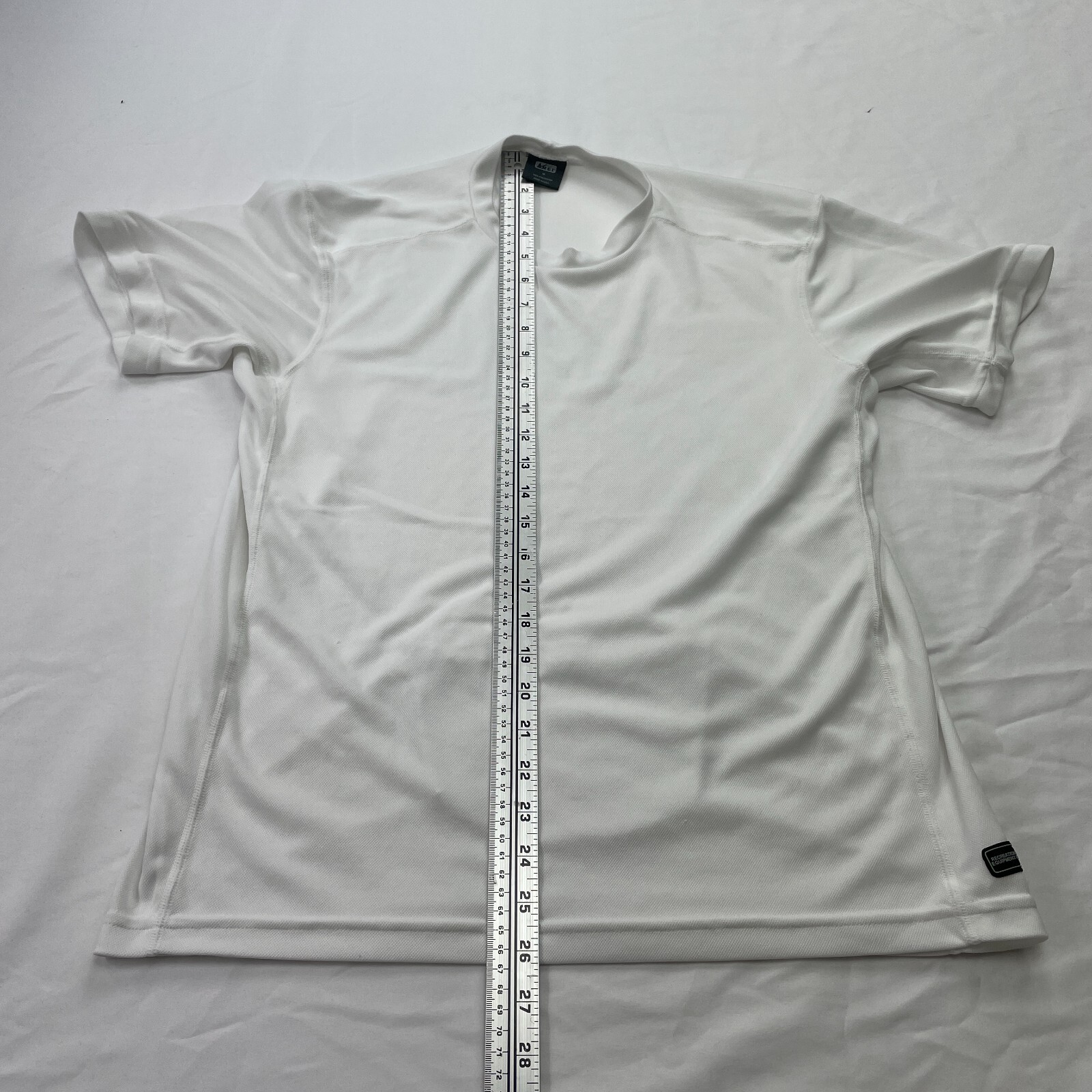 REI Cycling Shirt Mens Medium White Solid Casual Zip Pocket Polyester