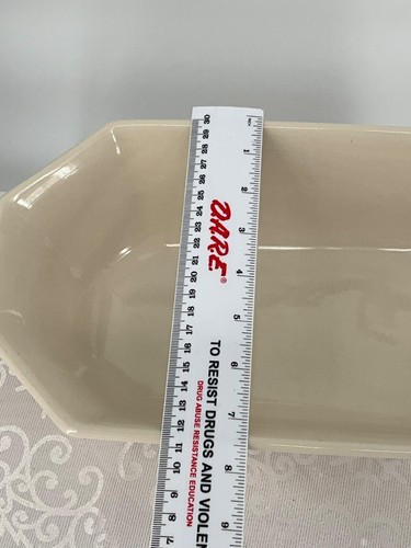 Longaberger Ivory Octagonal Ceramic Vegetable Bowl Baking Dish 7.5x13.25x4" - Picture 5 of 7