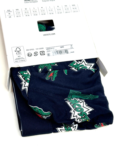 Lacoste Mens Size M Boxer Briefs Casual Classic Cotton Stretch Waistband, Navy - Picture 3 of 8