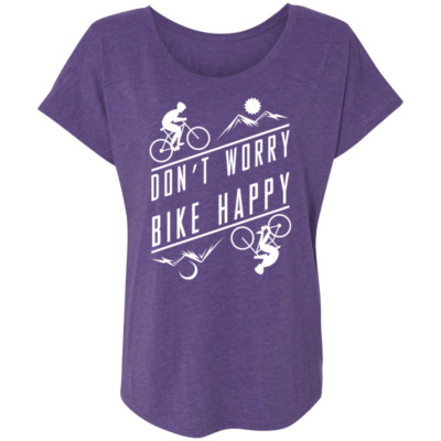Don't Worry Bike Happy Biking Women's Dolman Sleeve