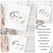 Personalised Wedding/Hen Party White Tote Bag Gift Idea - Bride, Bridesmaid etc.