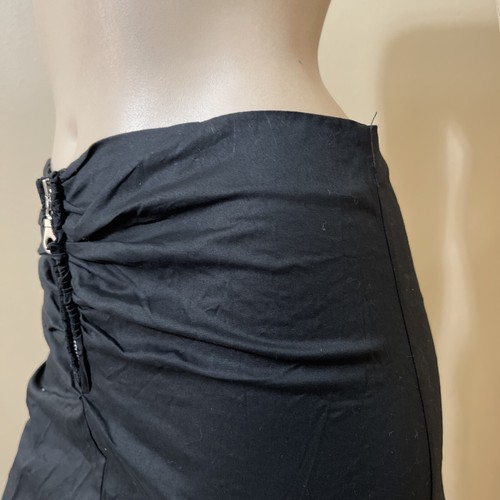Women’s Black Cotton Casual Summer Stretch Slim Pleated Zipper Mini Size S Skirt - Picture 10 of 17